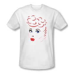 I Love Lucy - Mens Lines Face T-Shirt In White