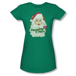 I Love Lucy - Womens Santa T-Shirt In Kelly Green