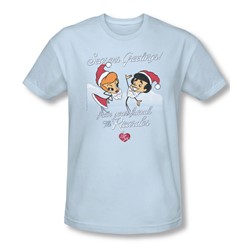 I Love Lucy - Mens Animated Christmas T-Shirt In Light Blue