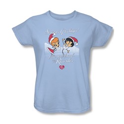 I Love Lucy - Womens Animated Christmas T-Shirt In Light Blue