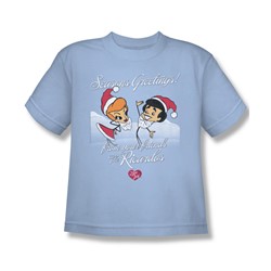 I Love Lucy - Big Boys Animated Christmas T-Shirt In Light Blue