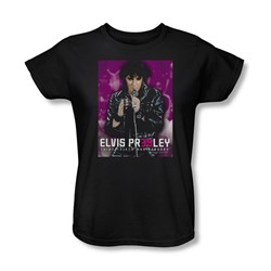 Elvis Presley - Womens 35 Leather T-Shirt In Black