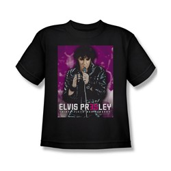 Elvis Presley - Big Boys 35 Leather T-Shirt In Black