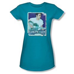 Elvis Presley - Womens 35 Guitar T-Shirt In Turquoise