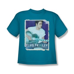 Elvis Presley - Big Boys 35 Guitar T-Shirt In Turquoise