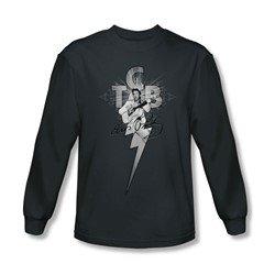 Elvis Presley - Mens Tcb Ornate Long Sleeve Shirt In Charcoal