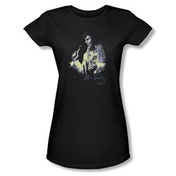 Elvis Presley - Womens Painted King T-Shirt In Black