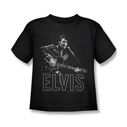 Elvis Presley - Little Boys Guitar In Hand T-Shirt In Black