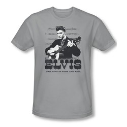 Elvis Presley - Mens The King Of T-Shirt In Silver