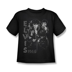 Elvis Presley - Little Boys Leathered T-Shirt In Black
