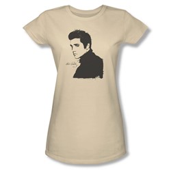 Elvis Presley - Womens Black Paint T-Shirt In Cream