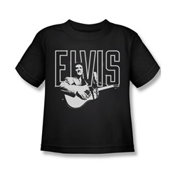 Elvis Presley - Little Boys White Glow T-Shirt In Black