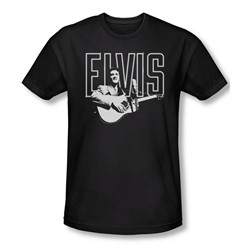 Elvis Presley - Mens White Glow T-Shirt In Black