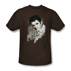 Elvis Presley - Mens Rugged Elvis T-Shirt In Coffee