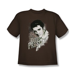 Elvis Presley - Big Boys Rugged Elvis T-Shirt In Coffee