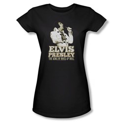 Elvis Presley - Womens Golden T-Shirt In Black