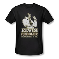Elvis Presley - Mens Golden T-Shirt In Black