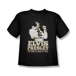 Elvis Presley - Big Boys Golden T-Shirt In Black