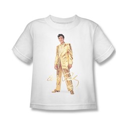 Elvis Presley - Little Boys Gold Lame Suit T-Shirt In White