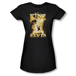 Elvis Presley - Womens The King T-Shirt In Black
