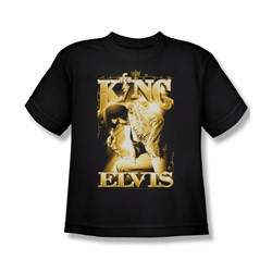 Elvis Presley - Big Boys The King T-Shirt In Black