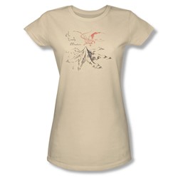 The Hobbit - Womens Lonely Mountain T-Shirt In Cream