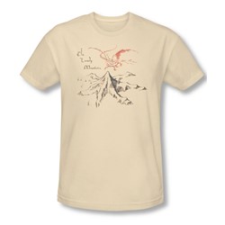 The Hobbit - Mens Lonely Mountain T-Shirt In Cream