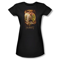 The Hobbit - Womens Bilbo Poster T-Shirt In Black