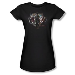 The Hobbit - Womens Three Dwarves T-Shirt In Black