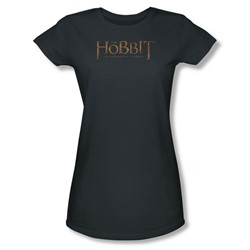 The Hobbit - Womens Distressed Logo T-Shirt In Charcoal