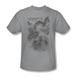 The Hobbit - Mens Hobbit Sketches T-Shirt In Silver