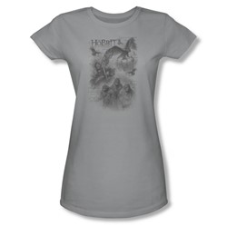 The Hobbit - Womens Sketches T-Shirt In Silver