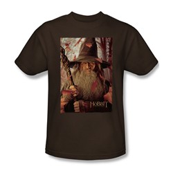 The Hobbit - Mens Gadalf Poster T-Shirt In Coffee