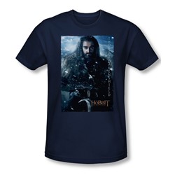 The Hobbit - Mens Thorin Poster T-Shirt In Navy