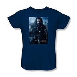 The Hobbit - Womens Thorin Poster T-Shirt In Navy