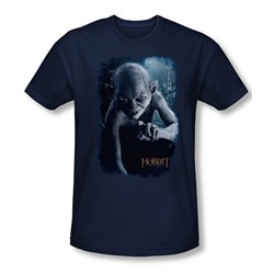 The Hobbit - Mens Gollum Poster T-Shirt In Navy