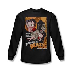 Betty Boop - Mens Boyfriend The Beast Long Sleeve Shirt In Black