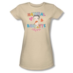 Betty Boop - Womens Natural Brunette T-Shirt In Cream