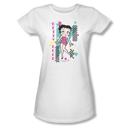 Betty Boop - Womens Booping 80S Style T-Shirt In White