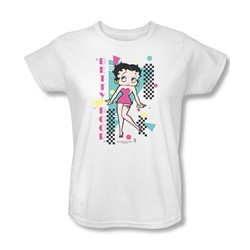 Betty Boop - Womens Booping 80S Style T-Shirt In White
