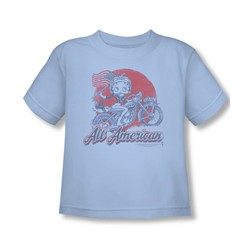Betty Boop - Toddler All American Biker T-Shirt In Light Blue