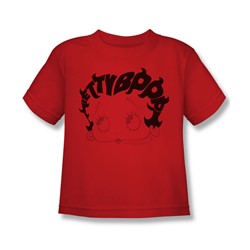 Betty Boop - Little Boys Word Hair T-Shirt In Red
