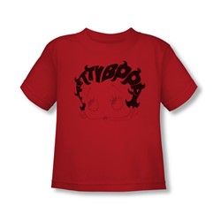 Betty Boop - Toddler Word Hair T-Shirt In Red