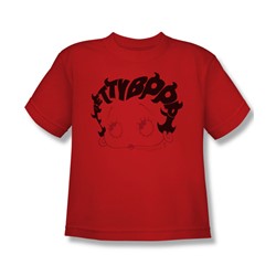 Betty Boop - Big Boys Word Hair T-Shirt In Red