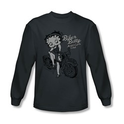 Betty Boop - Mens Bbmc Long Sleeve Shirt In Charcoal