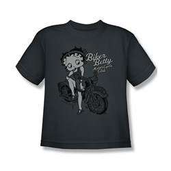 Betty Boop - Big Boys Bbmc T-Shirt In Charcoal