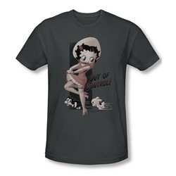 Betty Boop - Mens Out Of Control T-Shirt In Charcoal