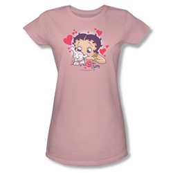 Betty Boop - Womens Puppy Love T-Shirt In Pink