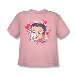 Betty Boop - Big Boys Puppy Love T-Shirt In Pink