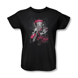 Betty Boop - Womens Biker Babe T-Shirt In Black